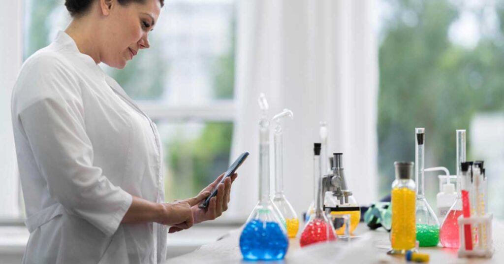 Scientist reviewing data on combining ingredients for a GRAS conclusion