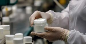 FDA mandatory cosmetics recall guidance document on a regulatory affairs desk with cosmetic product samples
